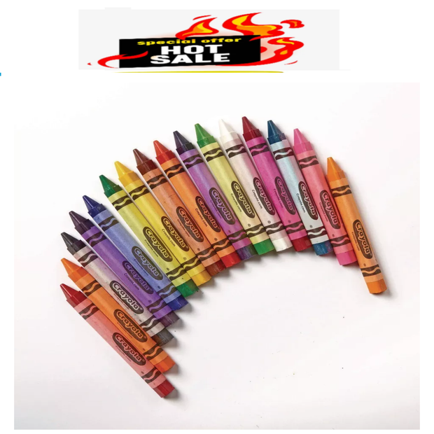 Crayola Anti-Roll - Non-Toxic Triangular Crayon, Assorted Color, 16 ct