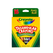Crayola Anti-Roll - Non-Toxic Triangular Crayon, Assorted Color, 16 ct